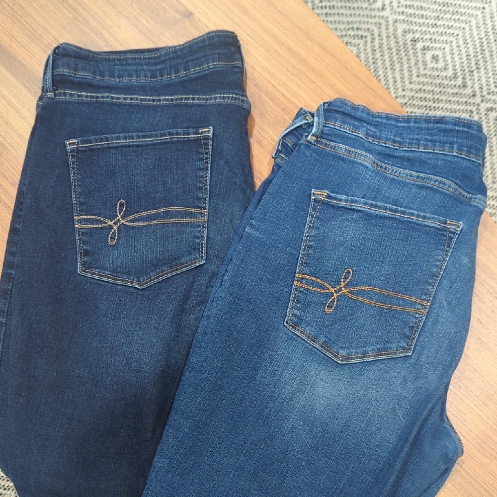 Classic Women's Denim Jeans in Dark and Medium Blue